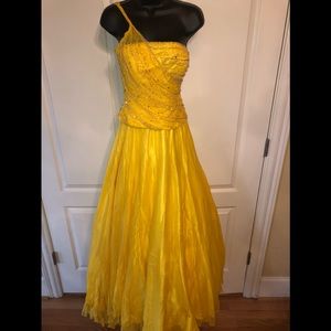 DeBora Rachelle couture silk yellow gown dress